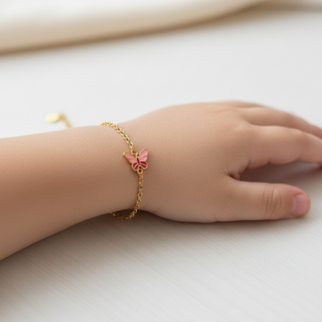 Butterfly enamel Flexible Chain Bracelet